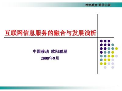 互联网信息服务的融合与发展20080921